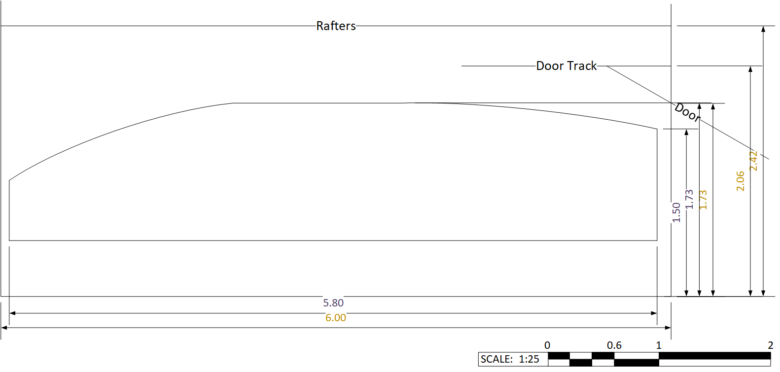 Garage Side Elevation view